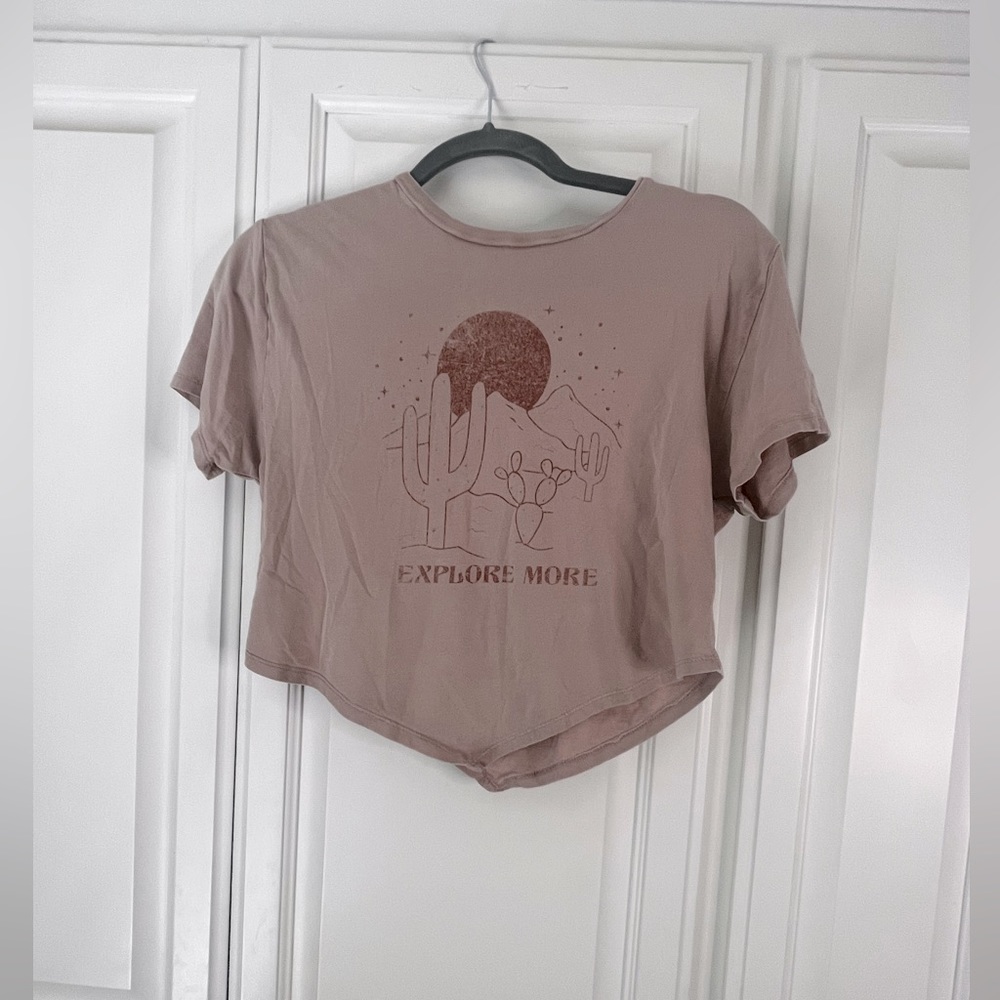 Worn coral pink buckle bandana top